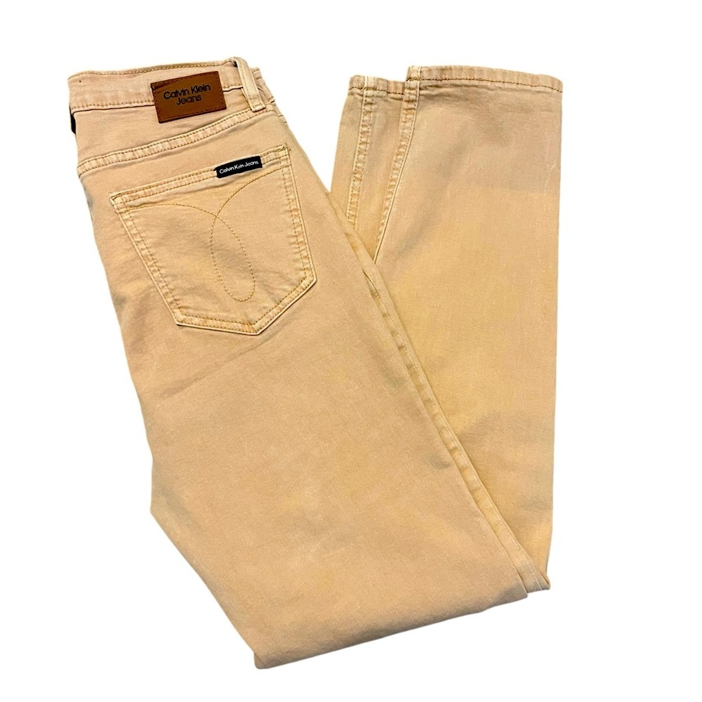 Calvin Klein High Tan Khaki Rise Slim Fit Pants Jeans Tan Size: 28 - Picture 5 of 8
